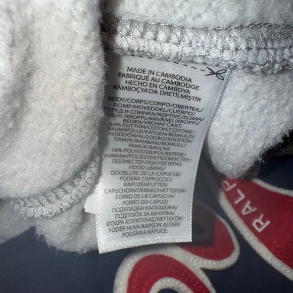 Polo Ralph Lauren Colorblock Hoodie Sweater in Gray/Navy/Camo Size Kids L 14/16 - Picture 6 of 11